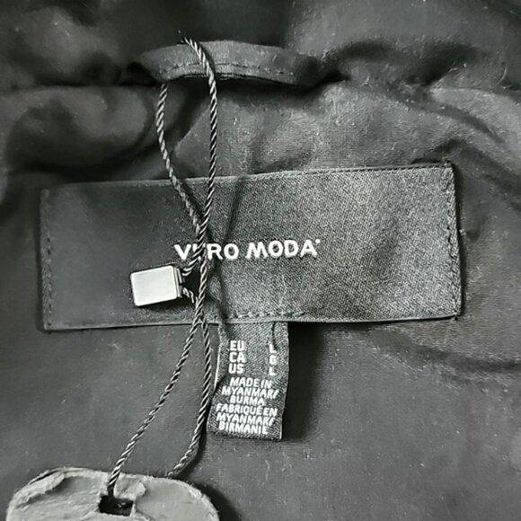 Vero Moda Women's Black Short Parka Zip Up Hooded Jacket Lined Size Large - Picture 10 of 14
